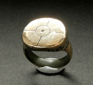 A Rare Ancient Anglo - Saxon Bronze Ring - Wearable