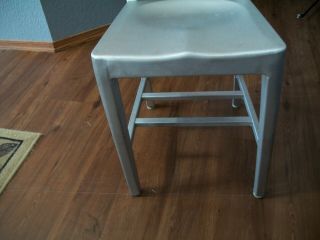 Emeco 1006 Navy Chair Brushed Aluminum Dining Retro Vintage Authentic 3