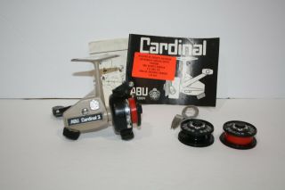 Vintage Abu Cardinal 3 Fishing Reel,  spools,  parts etc Sweden 2