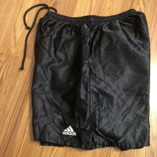 Vtg 80s Adidas Shorts Glanz Sprinter Nylon Satin Shiny Silky Retro Black L