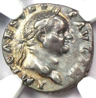 Ancient Roman Vespasian Ar Denarius Silver Coin 69 - 79 Ad - Certified Ngc Xf (ef)