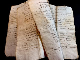 Antique Manuscript 1609 8 Pages