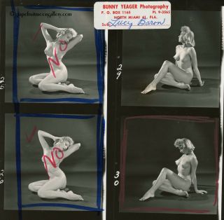 1950s Bunny Yeager Contact Sheet Photo 12 Frames Lucy Baron Nude Figure Study 2