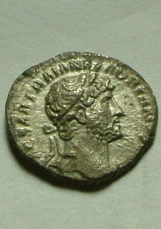 Rare ancient Roman silver coin denarius Hadrian Libertas branch,  scepter 2