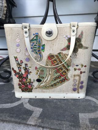 Vintage Mid Century Enid Collins Craft Set Handbag Purse