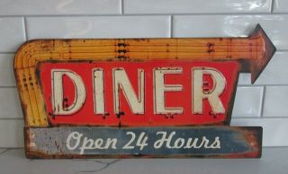Arrow Metal Diner Kitchen Wall Sign Primitive French Country Farmhouse Decor