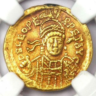 Eastern Roman Leo I AV Solidus Gold Coin 457 - 474 AD - Certified NGC XF (EF) 5