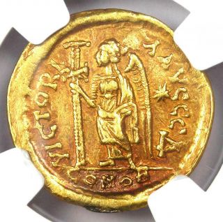 Eastern Roman Leo I AV Solidus Gold Coin 457 - 474 AD - Certified NGC XF (EF) 6