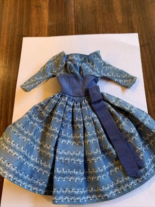 Vintage 1960’s Barbie Doll Blue & White Flowered Let’s Dance Dress