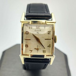 Immaculate Elgin Watch 17 Jewels Cal.  Grade 712 U.  S.  A.  Vintage 1950 Wristwatch