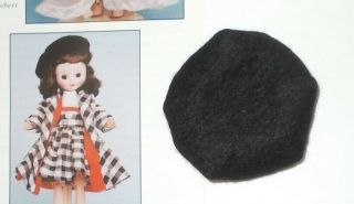 Vintage Ac 8 " Betsy Mccall Doll " Town And Country " Black Felt Tam 1950s - 1960s