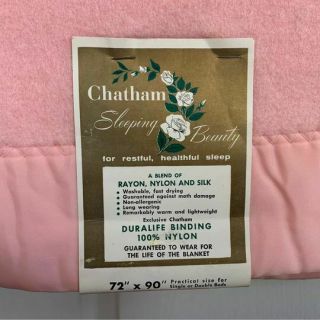 Nos Vintage Chatham Blanket W/ Tags,  Cotton Candy Pink 72 " X 90 ",  Double,  Single