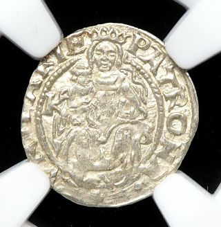 Hungary.  Ferdinand I Silver Denar,  1552 - Kb,  Ngc Ms63