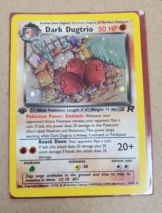 Dark Dugtrio Rare Holo 1st Edition Team Rocket 6/82