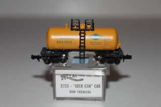 N - Scale Atlas 3233 Dow Chemical Beer Can Tank Car 10243 N824