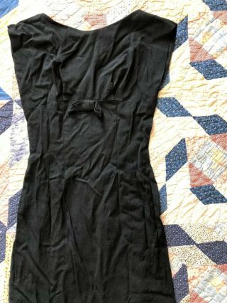 Vintage 40’s 50’s Black Bow Dress Party Cocktail Formal Funeral Small Rockabilly 2