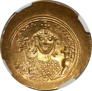 Byzantine Constantine Ix Monomachus 1042 - 1055 Gold Histamenon Nomisma Ngc Ch.  Au