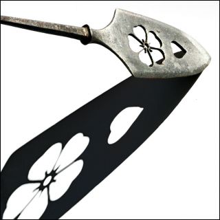 Yanone Long Iron Yari Yajiri Japanese Arrowhead Edo Period Sakura & Inome Design