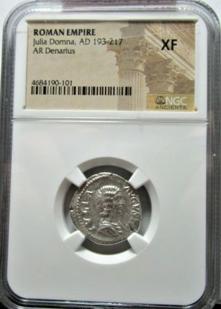 193 - 217 Ad Roman Silver Denarius Julia Domna Ar Denarius Ngc Xf