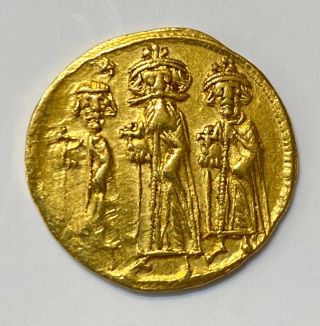 Ancient Byzantine Gold Coin Heraclius.  Solidus 610 - 641 A.  D.  Choice Coin