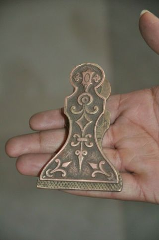 Old Brass Handcrafted Engraved Unique Shape Letter Clip