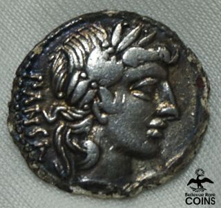 Circa 90bc Ancient Rome (italy) Denarius Silver Coin Apollo/horse Drawn Chariot