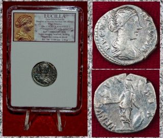 Ancient Roman Empire Coin Lucilla Daughter Of Marcus Aurelius Denarius Venus