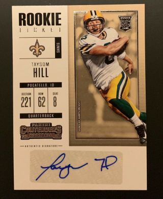 2017 Taysom Hill Rc Panini Conteders Rookie Ticket Auto Read