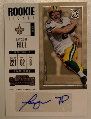 2017 Taysom Hill RC PANINI CONTEDERS Rookie Ticket AUTO READ 3