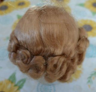 Antique Vintage Doll Wig Blonde Curls Set In Bobby Pins