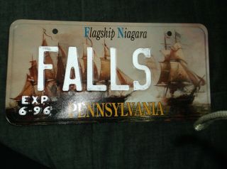 Antique Pennsylvania Flagship Niagara License Plate Exp.  6 - 1996