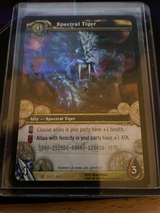 Spectral Tiger Loot Card World Of Warcraft - Wow Tcg Loot - The Code Was