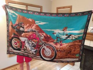 Vintage David Mann Easy Rider Ghost Rider Tapestry