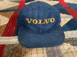 Vtg 90’s Volvo Denim Blue Snapback Dad Hat One Size Cap 80s