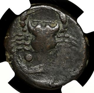 Sicily,  Akragas.  Circa 415 - 406 Bc.  Æ Tetras,  Eagle / Crab,  Ngc Vg