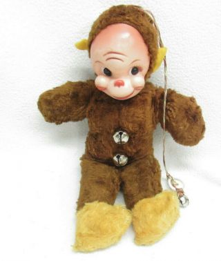 Vtg Rubber Face Monkey Stuffed Animal Doll Rushton?
