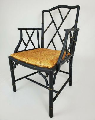 Vintage Faux Bamboo Regency Armchair Chinese Chippendale Early 1900 