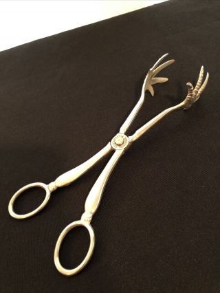 Vintage Raimond Silverplate Talon Claw Scissor Tongs