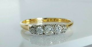 Antique Victorian 18ct Gold & Diamond Five Stone Engagement Ring Uk I