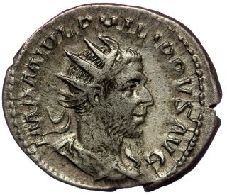 Roman Silver Coin Ar Antoninianus - Philip I - Victoria (ric 27b) 24mm 4,  06g