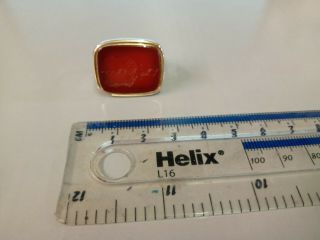 Antique Cornelian set seal/fob with engraved stone,  not gold. 3