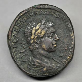 A Scarce Brass Sestertius Of Elagabalus: Libertas.  Rome,  Ad 220 - 221.  Ric: 358.