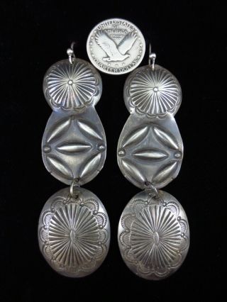 Antique Navajo Earrings - Coin Silver Ingot
