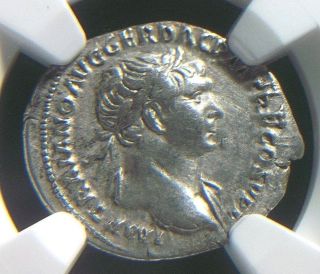 Silver Denarius Of Roman Emperor Trajan,  Spes Reverse Ngc Ch Vf 7306