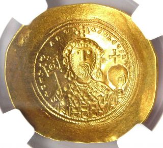 Constantine Ix Av Gold Histamenon Nomisma Christ Coin 1042 - 55 Ad - Ngc Ms (unc)