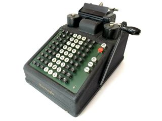 A,  Burroughs Mode 8 Adding Machine Antique Vtg Mechanical Calculator Hand Crank