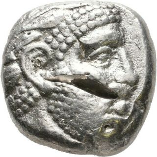 Lanz Phoenicia Arados Stater Deity Galley Rowers Waves Silver Greek §ro1295