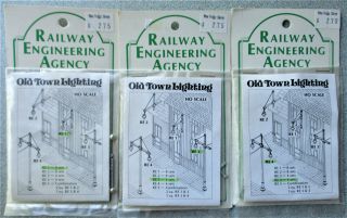 Ho Scale: Old Town Lighting Fixtures,  3 Cast Metal Kits,  3 Different Types