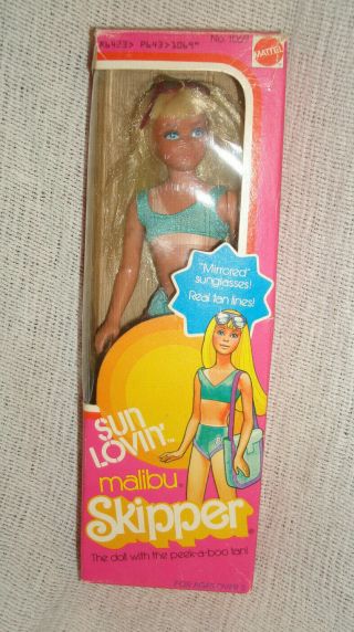 Vintage 1978 Sun Lovin Malibu Skipper Barbie Doll 1069 By Mattel Box
