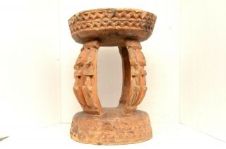 Antique African Tribal Dogon People Carved Wood Stool Chair Table Mali Africa 16